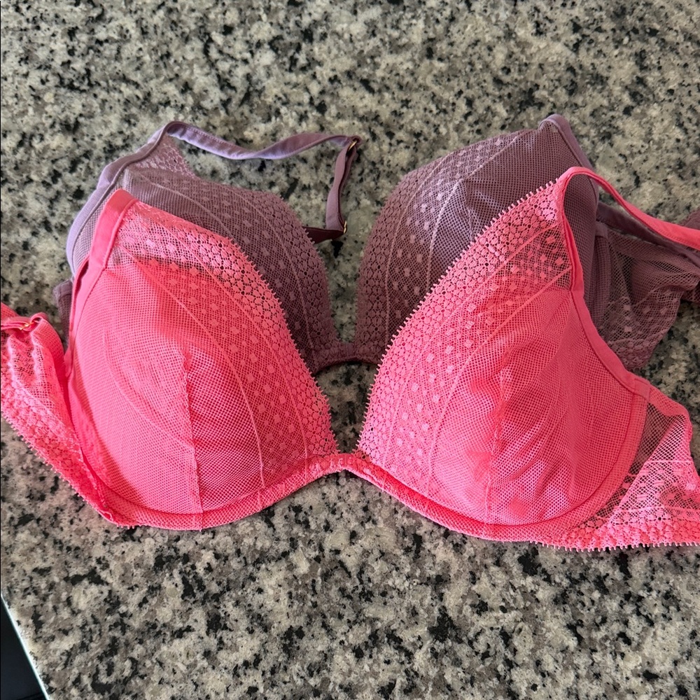Victoria's Secret Vibrant coral and lavender Bras